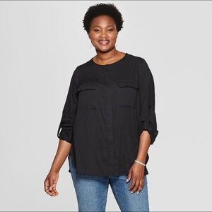 Ava & Viv Casual Black Top